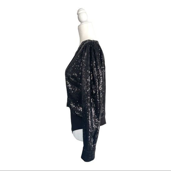 KIMBERLY TAYLOR Black Sequin Bodysuit - Picture 2 of 10